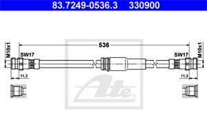 Bromsslang, Framaxel, AUDI A3, A3 Sportback, VW PASSAT B6, PASSAT B6 Variant, PASSAT CC B6, 3C0 611 701 C, 3C0 611 701 J, 8P0 611 701