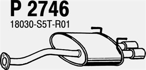 Bakre ljuddämpare, Bak, HONDA CIVIC Hatchback VII, 18030-S5TR01, 18307-S5TR02