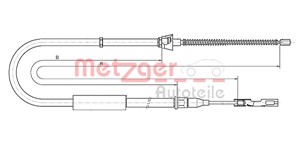 Vajer, parkeringsbroms, Bak, Vänster, AUDI A2, 8Z0 609 721C, 8Z0 609 721G