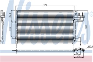 Kondensor, klimatanläggning, FORD, 1234248, 1335552, 1491689, 1516838, 3M5H 19710 AA, 3M5H 19710 AB, 3M5H 19710 CA, 3M5H 19710 CB, 3M5H