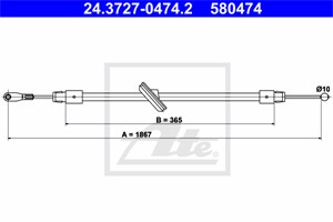 Vajer, parkeringsbroms, Fram, MERCEDES-BENZ SPRINTER 5-t Buss [B906], SPRINTER 5-t Flak/chassi [B906], SPRINTER 5-t Skåp [B906], 906 420