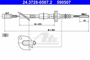 Vajer, koppling, FIAT CINQUECENTO, SEICENTO / 600, SEICENTO / 600 Skåp/halvkombi, 7680262