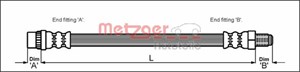 Bromsslang, Bak, Inre, framaxel höger, framaxel vänster, Höger bak, Höger fram, Vänster bak, Vänster fram, DACIA,RENAULT, 7700 308 909,
