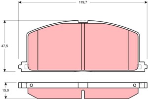 Bromsbeläggsats, Framaxel, TOYOTA PASEO Coupé, STARLET, 04465-16120