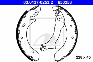 Bromsbackar, sats, Bakaxel, FORD MONDEO I, MONDEO II, MONDEO Sedan I, MONDEO Sedan II, MONDEO Turnier I, MONDEO Turnier II, 6710016, 671