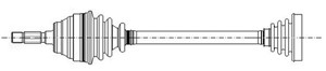 Drivaxel, framaxel höger, VW, 1H0 407 272, 1H0 407 272AB, 1H0 407 272AD, 1H0 407 272Q, 1H0 407 272QV, 1H0 407 272QX, 1H0 407 272X, 1H0 4