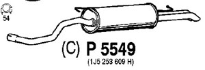 Bakre ljuddämpare, Bak, SEAT TOLEDO II, SKODA OCTAVIA I, OCTAVIA Combi I, VW BORA I, BORA Variant, GOLF Variant IV, (1J5253609H)