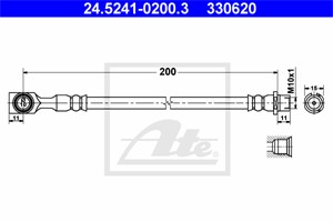 Bromsslang, Bakaxel, På bromsok, CHEVROLET,OPEL,VAUXHALL, 55 62 079, 90498331