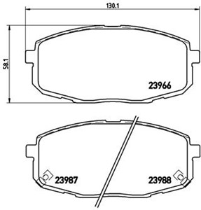 Bromsbeläggsats, Framaxel, HYUNDAI,KIA, 0K2JA3328Z, 0K2JA3328ZA, 581010QA00, 581011HA00, 581011HA10, 581011HA20, 581011MA60, 581011XA00,