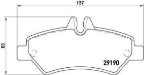 Bromsbeläggsats, Bakaxel, MERCEDES-BENZ,VW, 0044206920, 0084205120, 2E0698451, 2E0698451H, 4862602AA, 9064230400, A0044206920, A00842051