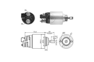 Magnetswitch, startmotor, VW FOX Halvkombi, GOLF IV, GOLF V, POLO, POLO CLASSIC III, POLO Sedan IV, 5U0 911 023 *, 5U0 911 023, 5U0 911