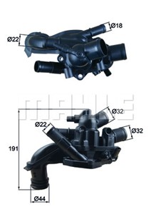 Termostat, kylvätska, MINI MINI, MINI Cabriolet, MINI CLUBMAN, MINI CLUBVAN, MINI COUNTRYMAN, MINI Coupé, MINI PACEMAN, MINI Roadster, 1