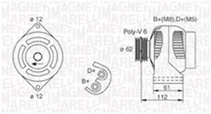 Generator, ALFA ROMEO,FIAT,OPEL,VAUXHALL, 1204433, 13117340, 6204187, 93169028, 93169029, 93169257, 93180098, 9562207, R1530098