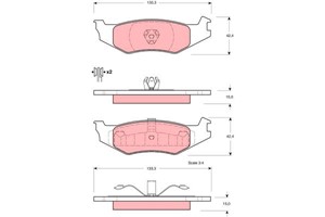 Bromsbeläggsats, Bakaxel, Framaxel, CHRYSLER,DODGE,PLYMOUTH, 0000K04728146, 05011762AA, 05080896AA, 4383883, 4423667, 4773265, 5011762AA