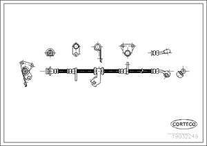 Bromsslang, framaxel vänster, Vänster, HONDA, 01465SR3020, 46411SH3043, 46411SH3044, 46411SH3J02