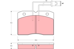 Bromsbeläggsats, ALFA ROMEO AR 8 Flak/chassi, AR 8 Skåp, IVECO DAILY Flak/chassi I, DAILY Flak/chassi II, DAILY Skåp I, DAILY Skåp II, 1