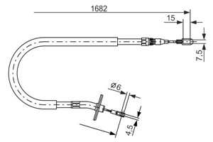 Vajer, parkeringsbroms, Vänster, MERCEDES-BENZ, 667 420 46 85, A 667 420 46 85