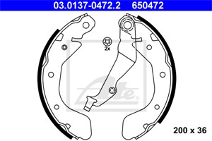 Bromsbackar, sats, Bakaxel, CHEVROLET AVEO / KALOS Halvkombi, AVEO / KALOS Sedan, SPARK, DAEWOO KALOS, KALOS Sedan, 93740251, 93740252,