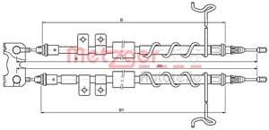 Vajer, parkeringsbroms, Bak, Höger, Vänster, FORD TOURNEO CONNECT, TRANSIT CONNECT, 4439347, 4480913