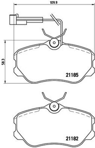 Bromsbeläggsats, FIAT CROMA, LANCIA THEMA, THEMA SW, 0005892731, 5892313, 5892731, 71770967, 793774, 9946023