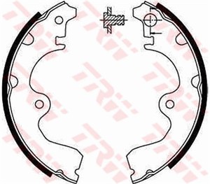 Bromsbackar, sats, Bakaxel, TOYOTA PASEO Cabriolet, PASEO Coupé, STARLET, TERCEL Halvkombi, 04495-10110, 04495-10120, 04495-16090, 04497
