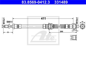 Bromsslang, Framaxel, PORSCHE PANAMERA, 970 355 139 30, 970 355 139 31, 970 355 139 32