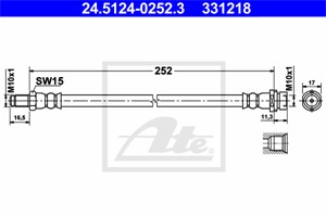 Bromsslang, Bakaxel, FORD TRANSIT Buss, TRANSIT Flak/chassi, TRANSIT Skåp, TRANSIT TOURNEO Buss, 1371521, 1438806, 6C11-2282-EA, 6C11-22