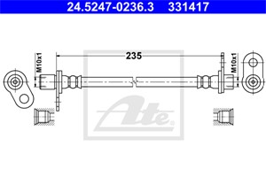 Bromsslang, Inre, Bakaxel höger, MITSUBISHI ASX, ASX Van, LANCER VII, LANCER VIII, LANCER Sportback VIII, OUTLANDER II, 4650B626, MN1162