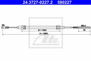 Vajer, parkeringsbroms, Bak, BMW 3 Compact [E36], 34 40 1 166 053, 34 41 1 160 874