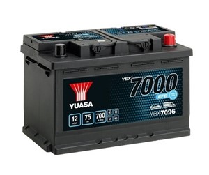 Yuasa EFB Start Stop Batteri 12V 75Ah 700A, passar många modeller, 000915105EC, 000915105FC, 1201048, 1620012580, 2441000Q2M, 2441000Q3M