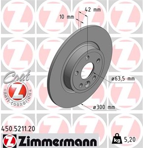 Bromsskiva, Bakaxel, JAGUAR E-PACE, XE, XF SPORTBRAKE, LAND ROVER DISCOVERY SPORT, DISCOVERY SPORT VAN, J9C1168, LR061388, T4N1742