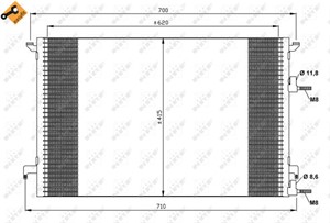 Kondensor, klimatanläggning, CADILLAC BLS, BLS Wagon, SAAB 9-3, 9-3 Cabriolet, 9-3 Kombi, 9-3X, 12793295, 12793296, 12793695, 12804660,