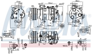 Kompressor, klimatanläggning, MAZDA 3, 3 Sedan, 5, B32T61K00, BP4S61K00, C23661K00, C23661K00A, C23661K00B, C23661K00C, H12A1AH4DX, H12A