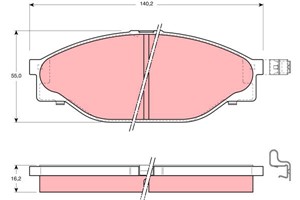 Bromsbeläggsats, Framaxel, TOYOTA HIACE Buss IV, HIACE Skåp IV, HILUX Pick-up V, HILUX Pick-up VI, 04465-26010, 04465-26200, 04465-26220