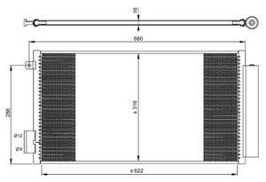 Kondensor, klimatanläggning, FIAT 500L, TIPO Halvkombi, TIPO Kombi, TIPO Sedan, 51887955, 52102801, 7581200, 7581635, 758201