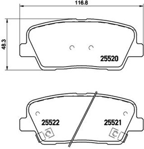 Bromsbeläggsats, Bakaxel, HYUNDAI,KIA,SSANGYONG, 48413380B0, 583020WA00, 583021UA50, 583022BA50, 583022JA00, 583022MA00, 583022PA70, 583