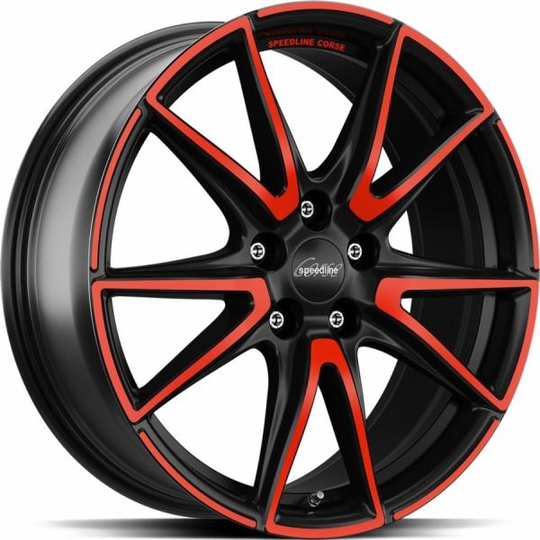 Speedline Sl6 Vettore Mcr Jet Black Matt Red Spoke 8,5/19 5/108 ET42 B76