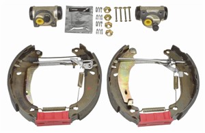 Bromsbackar, sats, Bakaxel, RENAULT CLIO I, CLIO Skåp/halvkombi I, SUPER 5, SUPER 5 Skåp/halvkombi, 77 01 203 065, 77 01 203 454, 77 01