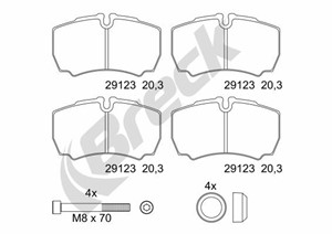 Bromsbeläggsats, Bakaxel, IVECO, 2991667, 42470841, 42555406, 42560080, 42561101, 42561102, 42567447, 42576680, 42576681, 500055657, 504