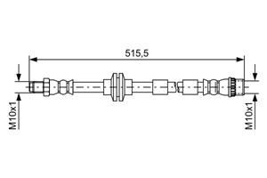 Bromsslang, Fram, höger eller vänster, MERCEDES-BENZ, 415 428 00 35, A 415 428 00 35