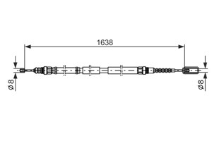 Vajer, parkeringsbroms, Fram, Mitt, PEUGEOT 605, 4745 82