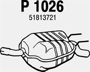 Bakre ljuddämpare, Bak, ALFA ROMEO 159, 159 Sportwagon, 51813721
