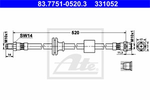 Bromsslang, Framaxel, BMW X3 [E83], 34 30 3 411 443
