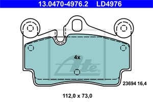 Bromsbeläggsats, Bakaxel, AUDI Q7, PORSCHE CAYENNE, VW TOUAREG, 4L0 698 451 D, 7L0 698 451 A, 7L0 698 451 B, 7L0 698 451 G, 7L5 698 451,