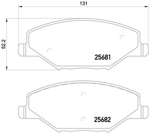 Bromsbeläggsats, Framaxel, SKODA FABIA II, FABIA III, FABIA Combi II, FABIA Kombi III, RAPID, VW POLO Sedan V, VENTO, 6RU698151, 6RU6981