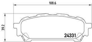 Bromsbeläggsats, Bakaxel, SUBARU FORESTER, IMPREZA Kombi, IMPREZA Sedan, 032006220, 266965E040, 26696FE040, 26696FE050