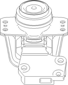 Motorkudde, Höger upptill, CITROËN C4 I, C4 Sedan I, PEUGEOT 307, 307 Break, 307 CC, 307 SW, 1839 90, 1839 J1
