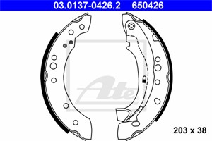 Bromsbackar, sats, Bakaxel, CITROËN C2, C2 ENTERPRISE, C3 I, C3 Pluriel, PEUGEOT 1007, 4241 L0