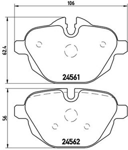 Bromsbeläggsats, Bakaxel, Framaxel, BMW, 34206879857, 34212788284, 34216788284, 34216796741, 34216798193, 34216862202, 34216870558, 3421