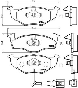 Bromsbeläggsats, Framaxel, SKODA,VW, 6Q0698151B
